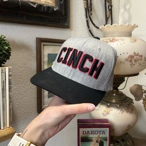 Cinch Western Varsity Gray and Black Logo Flexfit Hat L-XL NWOT